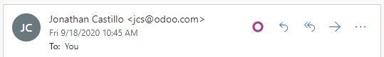 Odoo for Outlook extension as a default action in the mailbox