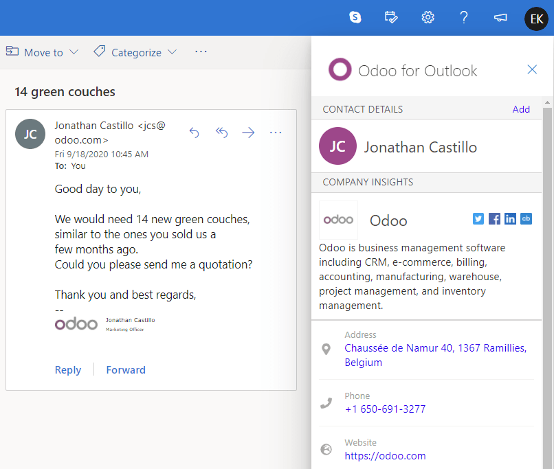 Overview of the Outlook Extension in Outlook