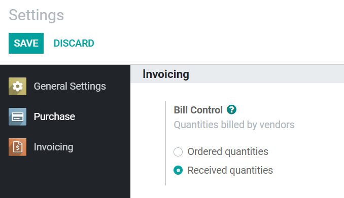 Paramètre de contrôle des factures fournisseurs par défaut pour les nouveaux produits dans Odoo Achats