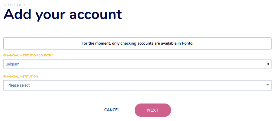 Voeg bankrekeningen toe aan uw Ponto-account.