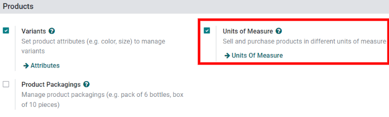 Use different units of measure — Odoo 16.0 documentation