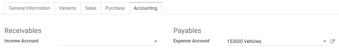 Änderung des Aktivkontos für ein Produkt in Odoo