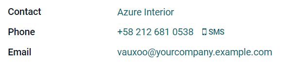 Función de datos de contacto en la vista de formulario