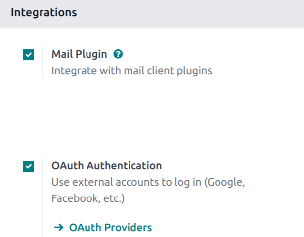 La función autenticación OAuth en la aplicación Ajustes.