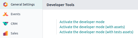 Ativar do modo de desenvolvedor no aplicativo Definições